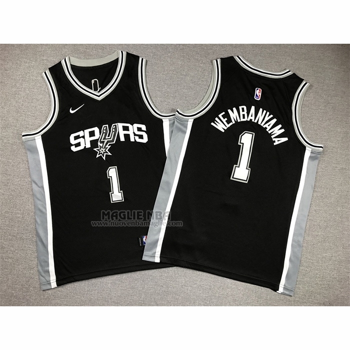 Maglia
 Victor Wembanyama NO 1 Bambino
 San Antonio Spurs Icon 2022-23 Nero
